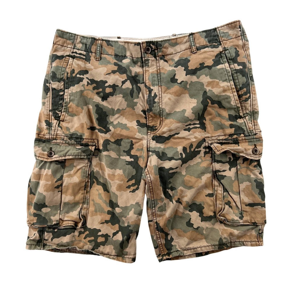 Levi Strauss Cargo Shorts Woodland Camo Men 40 Brown Utility Gorpcore Y2K